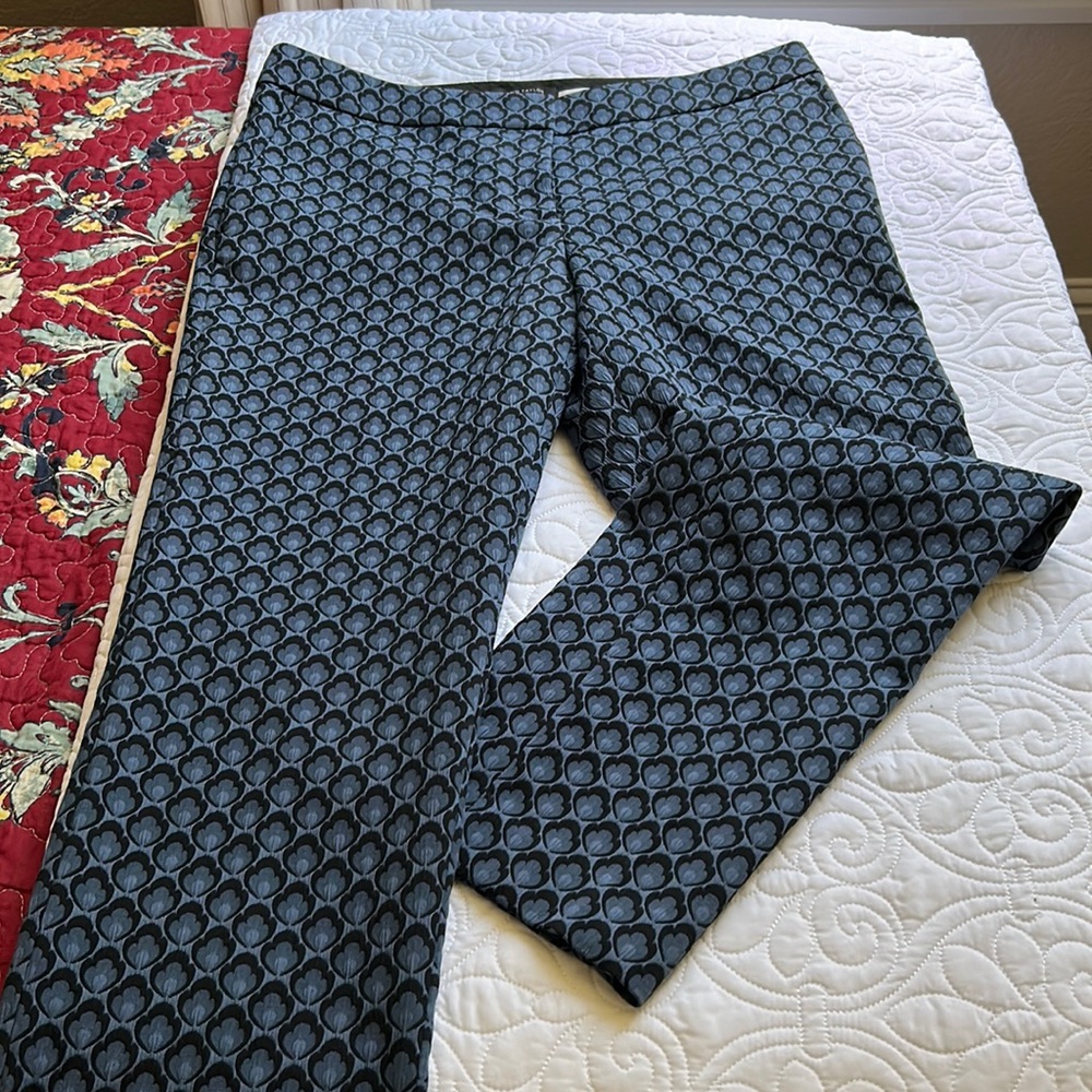 Ann Taylor Beautiful Devin Black and Blue Pants Sz 10T